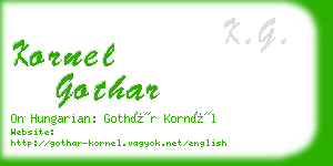 kornel gothar business card